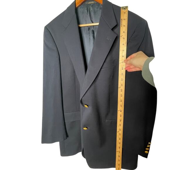 Hart Schaffner&Marx 40R Wool Blazer Old Money Gold Buttons Jacket Navy Blue EUC! - Picture 4 of 9